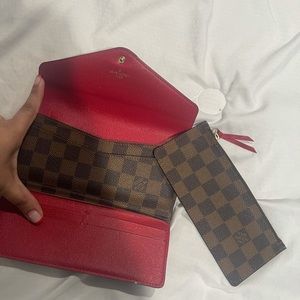 LOUIS VUITTON - gently used wallet with cash wallet inside /!red interior